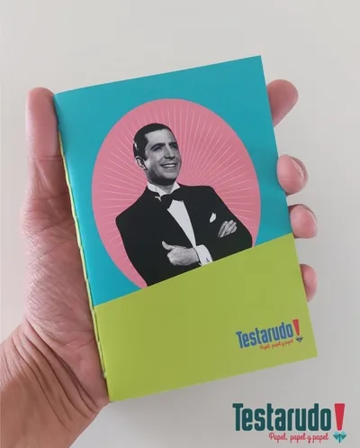 libreta Testarudo con tapa de Gardel, vista frontal