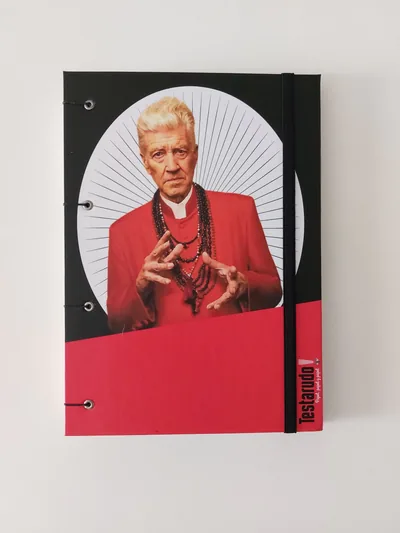 cuaderno copta Testarudo con tapa de David Lynch, vista frontal