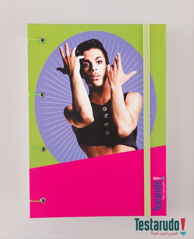 cuaderno copta Testarudo con tapa de Prince, vista frontal