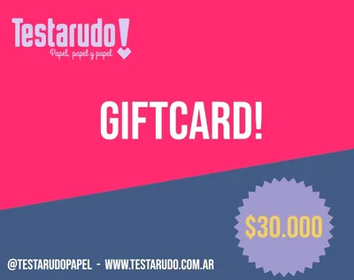 Giftcard! $30.000 — gift card Testarudo, vista frontal