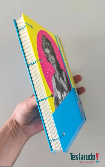 cuaderno copta Testarudo con tapa de Urdapilleta, otra vista