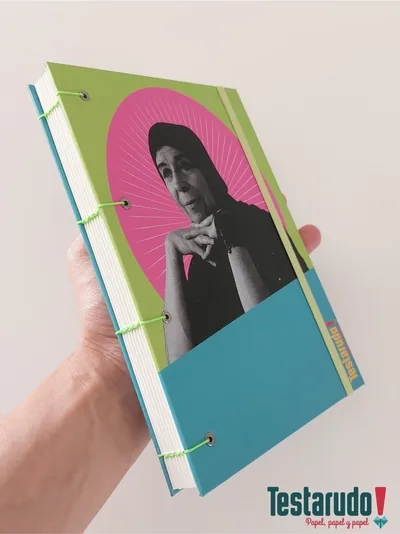cuaderno copta Testarudo con tapa de Lemebel, otra vista