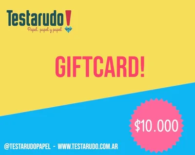 Giftcard! $10.000 — gift card Testarudo, otra vista