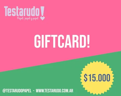 Giftcard! $15.000 — gift card Testarudo, vista frontal