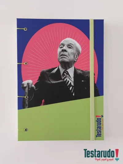 cuaderno copta Testarudo con tapa de Borges, otra vista
