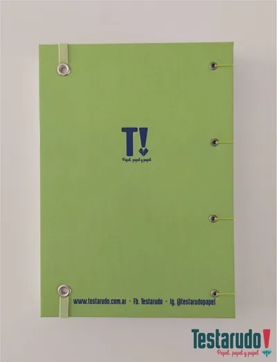 cuaderno copta Testarudo con tapa de Borges, otra vista