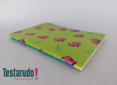 Cuaderno tapa blanda 1 — cuaderno tapa blanda Testarudo, apoyada de costado
