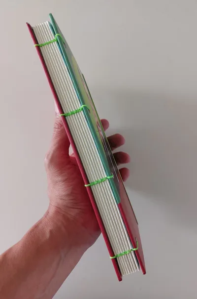 cuaderno copta Testarudo con tapa de Marcelo Mastroianni, otra vista