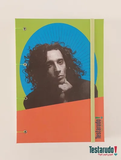 cuaderno copta Testarudo con tapa de Fito Páez, vista frontal