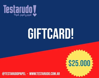 Giftcard! $25.000 — gift card Testarudo, vista frontal